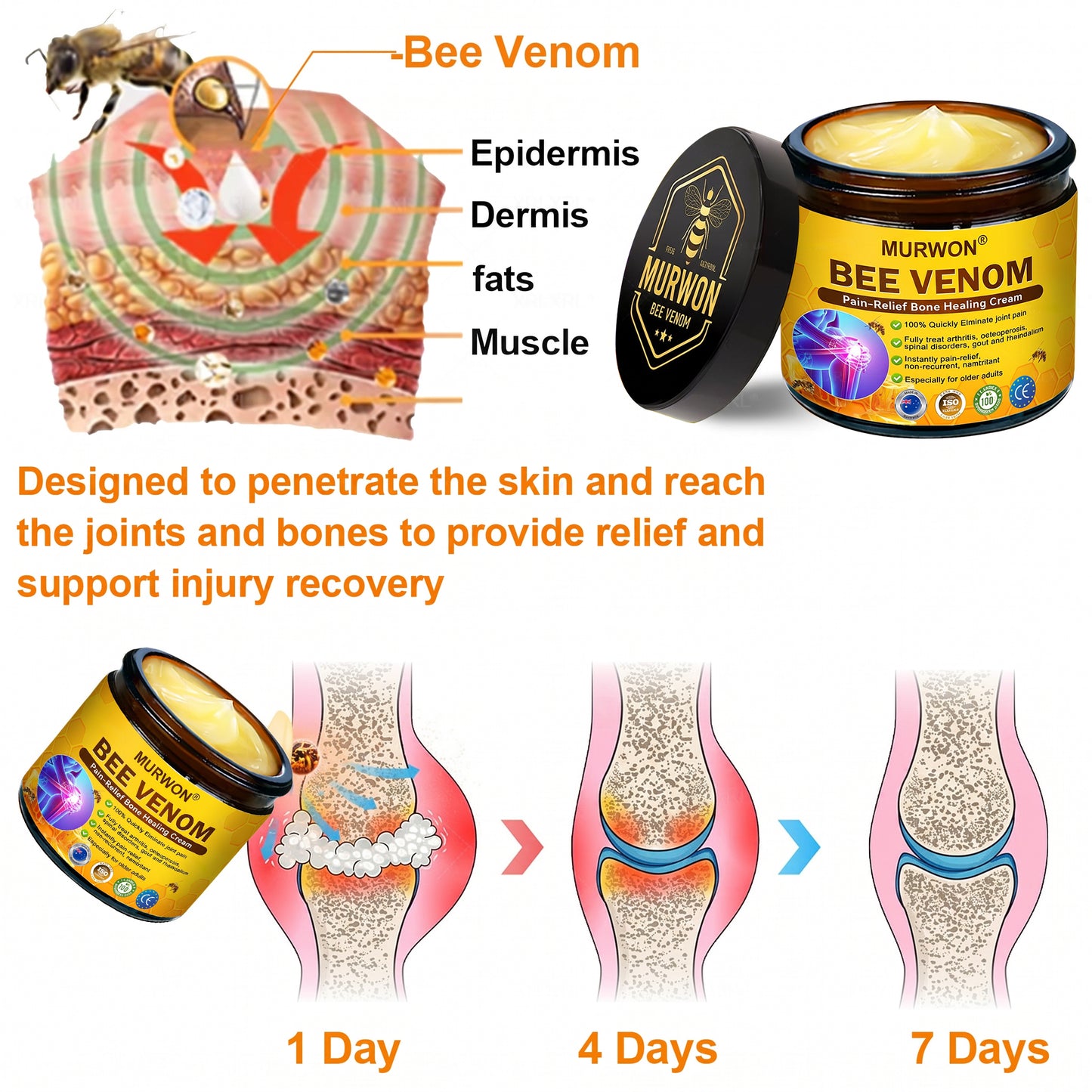 30% OFF 🎁🎁 | 𝐌𝐔𝐑𝐖𝐎𝐍® Bee Venom Balm for Pain Relief & Bone Healing ✨