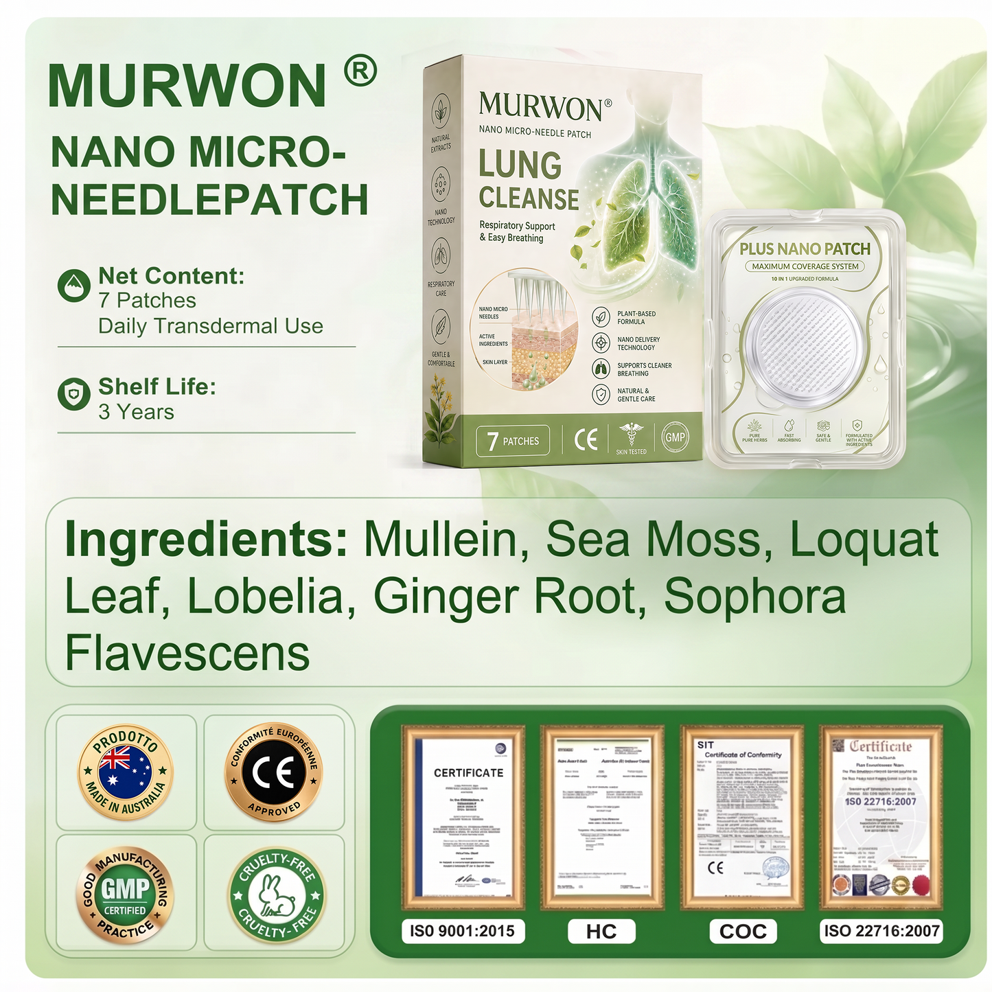 Authorized Flagship Store ✨|🌥️𝑀𝑈𝙍𝑾𝑶𝑵® 𝑵𝑨𝑵𝑶 𝑴𝑰𝑪𝑹𝑶-𝑵𝑬𝑬𝑫𝑳𝑬𝑷𝑨𝑻𝑪𝑯 (directly acting on slow Diseases such as obstructive pulmonary disease, asthma, chronic bronchitis, respiratory infections, lung cancer, sinusitis, etc1💖